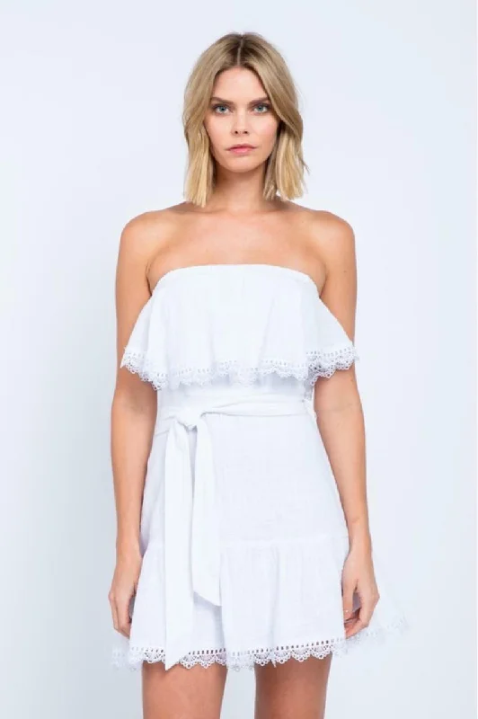 Ellie White Strapless Mini Dress