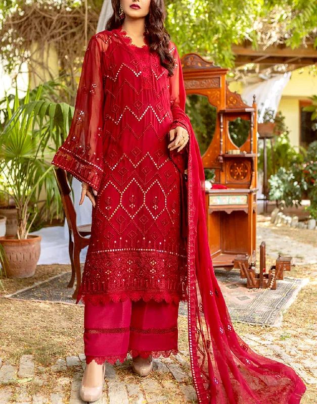 Embroidered Chiffon Wedding Dress 2024 with Embroidered Chiffon Dupatta (DZ15258)