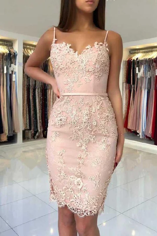 Mermaid Sweetheart Straps Lace Short Prom Dresses Homecoming Dresses PD086