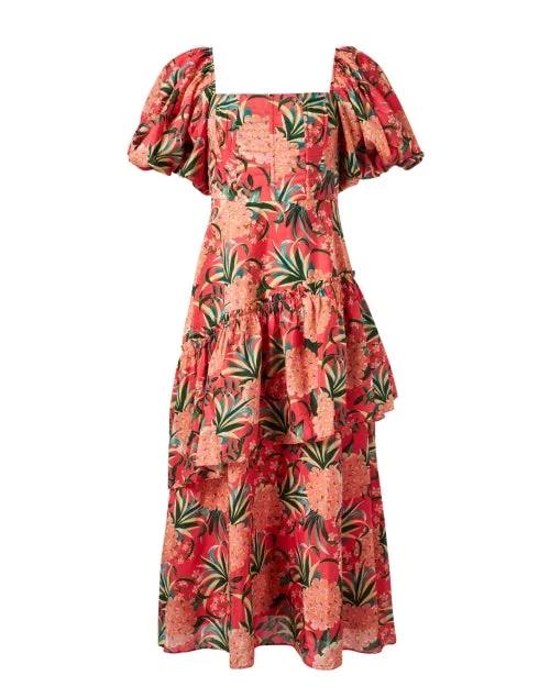 Red Pineapple Print Dress