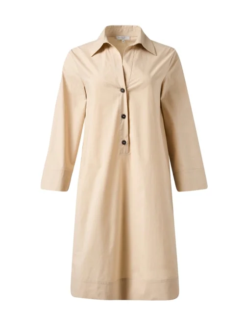 Tan Poplin Dress