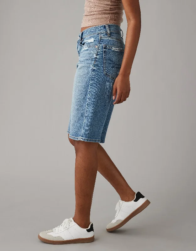 AE Dreamy Drape Low-Rise Baggy Bermuda Distressed Short