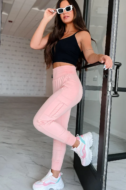 Bestie For The Restie Butter Soft Side Pocket Joggers (Flash Pink)