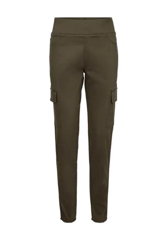 Freequent Shantal Combat Style Trousers, Dusty Olive