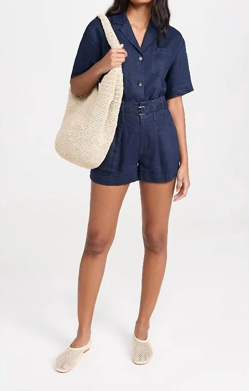 Heavyweight High Waisted Shorts In Midnight