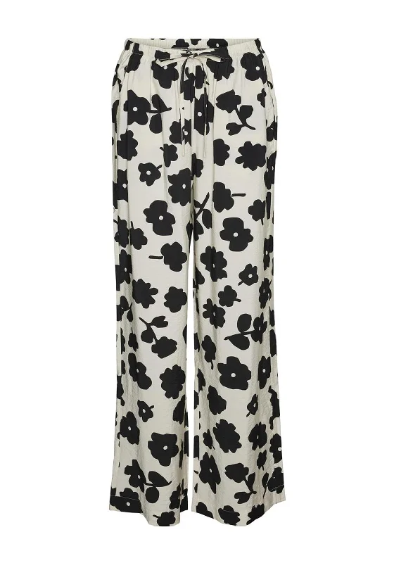 Vero Moda Jessa Floral Wide Leg Trousers, Birch