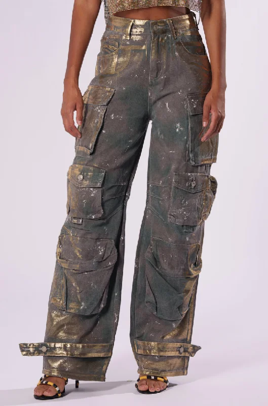 WAITING TIL NEXT YEAR METALLIC DENIM PANT