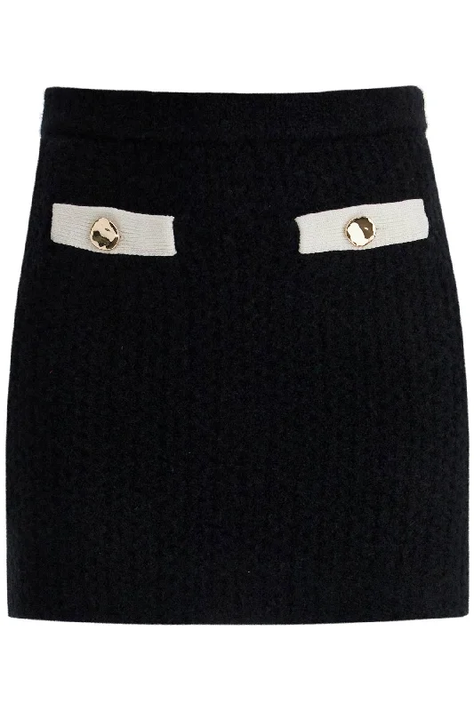 alpaca knit mini skirt AW24 074SK B BLACK