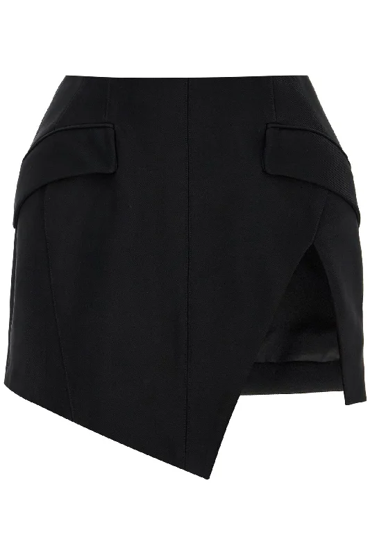 asymmetric mini skirt with slit 24F1JU0545182 BLACK