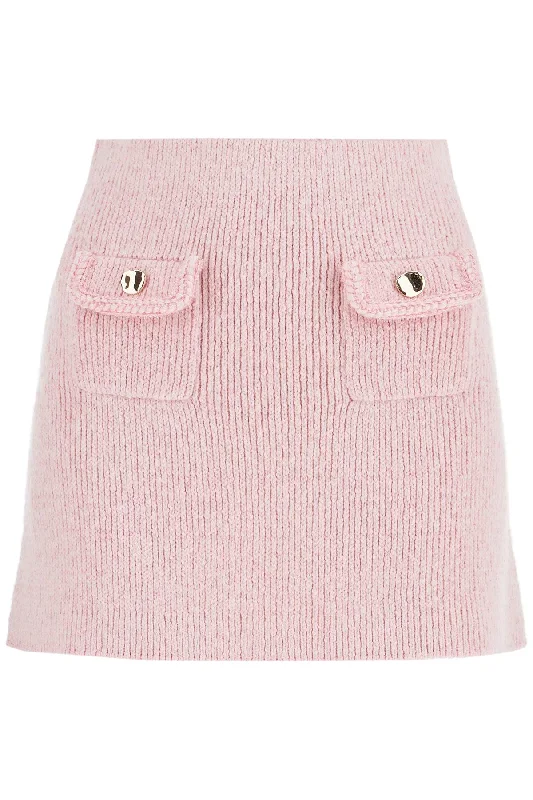 knitted mini skirt AW24 170SK P PINK