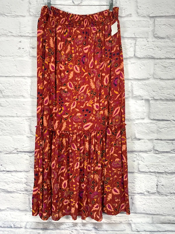 Skirt Maxi By Knox Rose In Red & Yellow, Size: 14