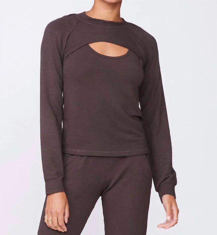 Women's Peekaboo Sweatshirt In Cocoa