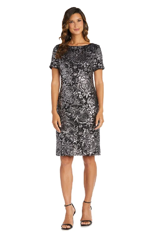 Black/Gunmetal 18 R&M Richards 9161 Short Mother Of The Bride Dress Sale