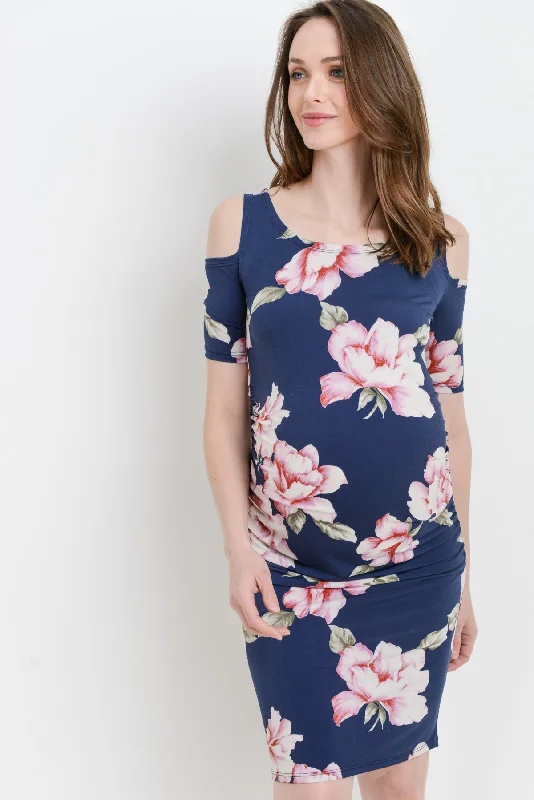 Cold Shoulder Bodycon Maternity Dress