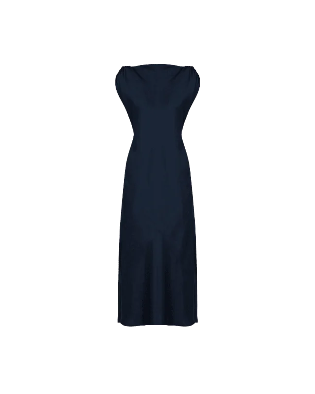 CURTIS MIDI DRESS MULHOLLAND NAVY