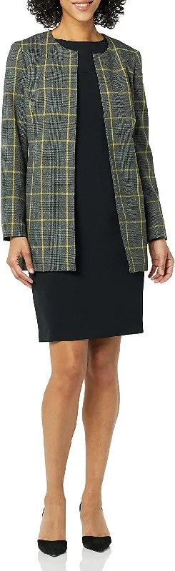 Le Suit Long Sleeve Pattern Jacket Short Dress