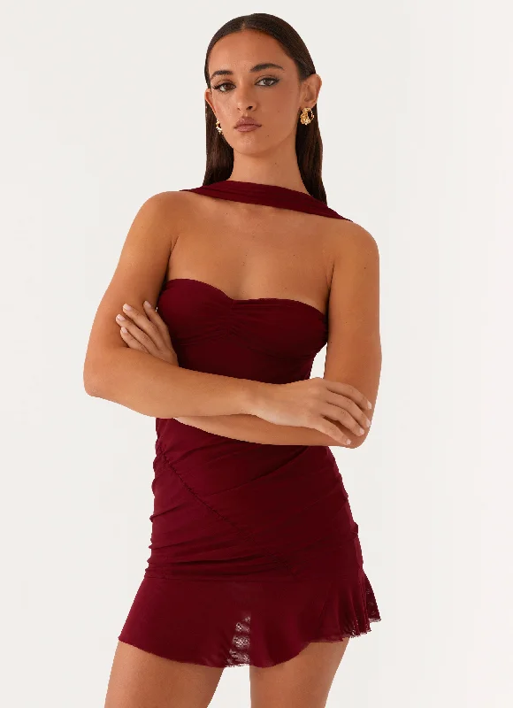 Pari Open Back Mini Dress - Mulberry