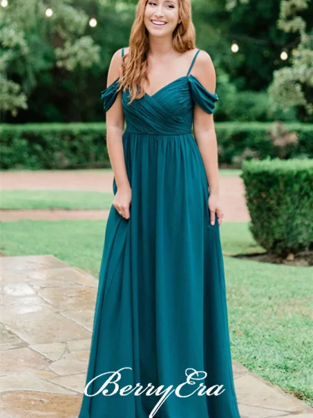 Popular Teal Chiffon Bridesmaid Dresses, Affordable Bridesmaid Dresses