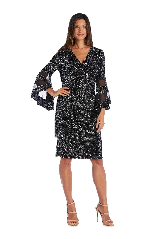 R&M Richards 5633 Short Cocktail Metallic Dress