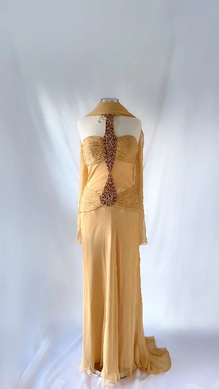 Stunning 00s Egyptian Princess Embellished Silk Gown Set