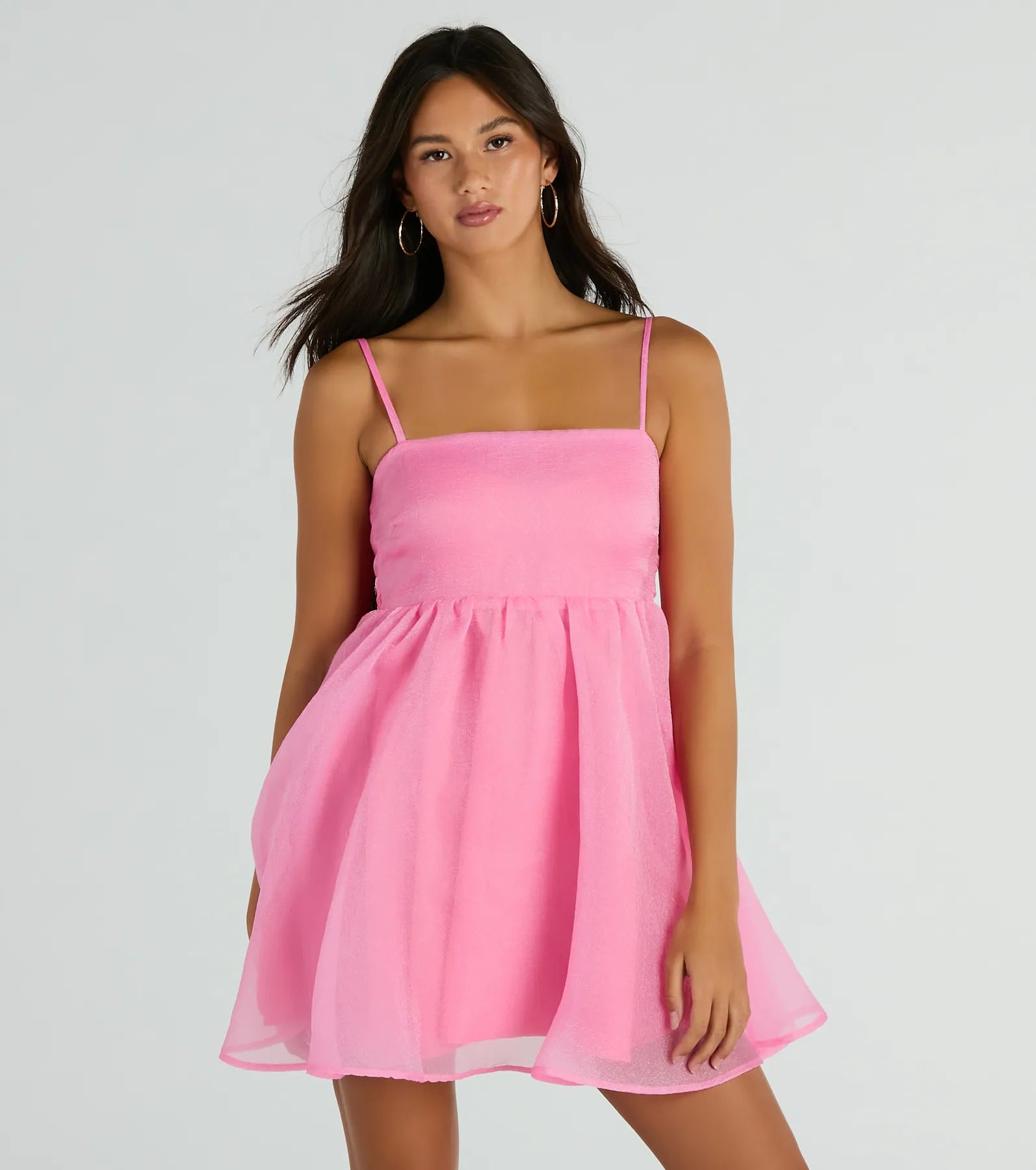 Babe Of The Hour Sleeveless Bow Back Babydoll Dress