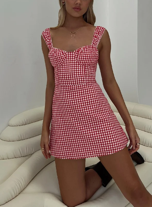 Faubert Mini Dress Red Gingham