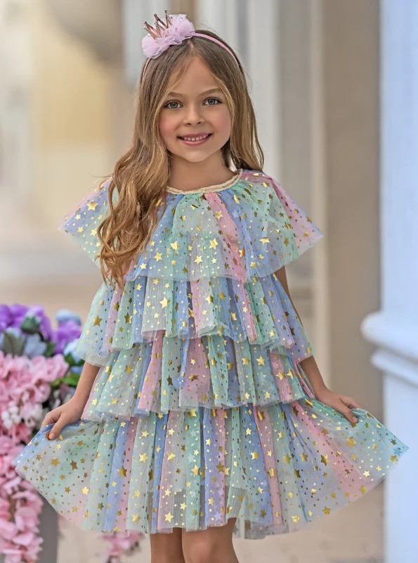 All In The Stars Sparkle Tiered Tulle Dress