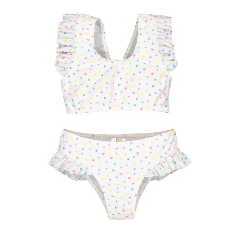 Girl's Celebration Hearts Two Piece In White