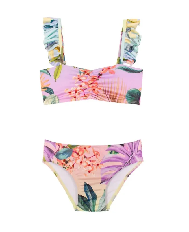 Girls Flutter Bikini In Oasis