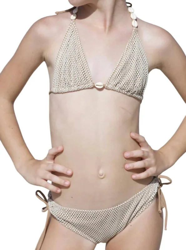 Girls Sirius Bikini Set In Beige